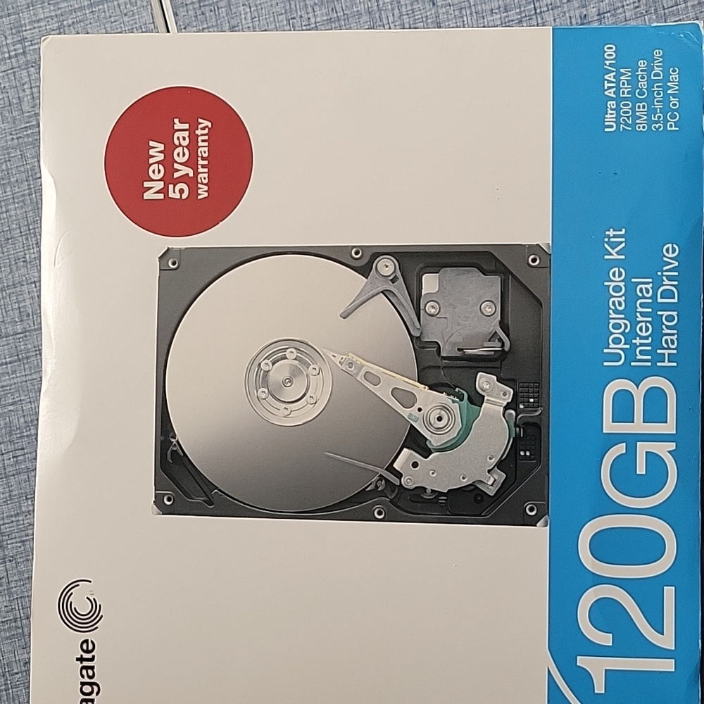 Seagate 120 GB In Box Upgrade Kit Internal Hard Drive. Never Used